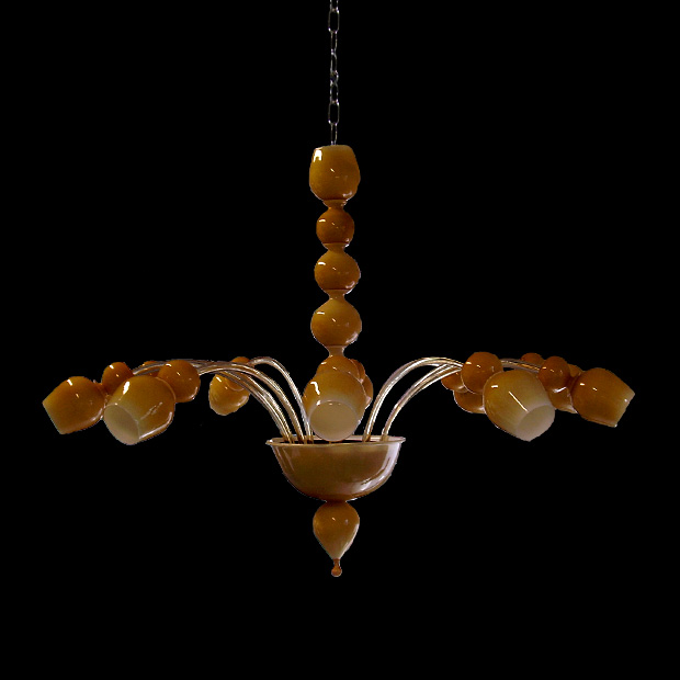 blown glass chandelier from murano glass bottega veneta